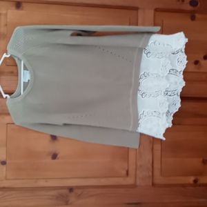 Soft Surroundings tan cotton sweater 🌷